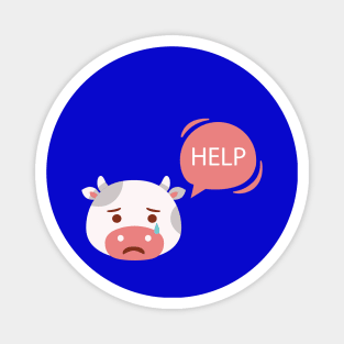 Cow Crying For Help Magnet